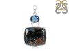 Pietersite/London Blue Topaz Pendant-2SP PIT-1-163