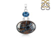 Pietersite/London Blue Topaz Pendant-2SP PIT-1-175