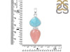 Pink Opal/Larimar Pendant-2SP PKO-1-10