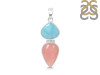 Pink Opal/Larimar Pendant-2SP PKO-1-10
