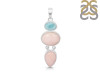 Pink Opal/Larimar Pendant-2SP PKO-1-103