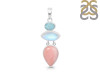 Pink Opal/Larimar/Moonstone Pendant-2SP PKO-1-106