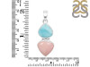 Pink Opal/Larimar Pendant-2SP PKO-1-14