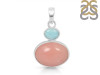 Pink Opal/Larimar Pendant-2SP PKO-1-87