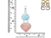 Pink Opal/Larimar Pendant-2SP PKO-1-9