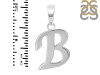 Plain Silver Alphabet B Pendant PS-RDA-106.