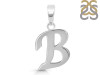 Plain Silver Alphabet B Pendant PS-RDA-106.