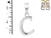 Plain Silver Alphabet C Pendant PS-RDA-107.