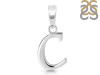 Plain Silver Alphabet C Pendant PS-RDA-107.