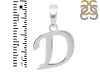 Plain Silver Alphabet D Pendant PS-RDA-108.