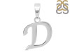 Plain Silver Alphabet D Pendant PS-RDA-108.
