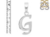 Plain Silver Alphabet G Pendant PS-RDA-111.