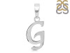 Plain Silver Alphabet G Pendant PS-RDA-111.
