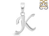 Plain Silver Alphabet K Pendant PS-RDA-115.