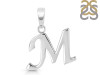 Plain Silver Alphabet M Pendant PS-RDA-117.