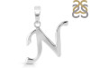Plain Silver Alphabet N Pendant PS-RDA-118.
