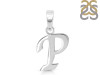 Plain Silver Alphabet P Pendant PS-RDA-120.