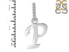 Plain Silver Alphabet P Pendant PS-RDA-146.