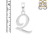 Plain Silver Alphabet Q Pendant PS-RDA-121.