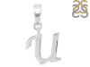Plain Silver Alphabet U Pendant PS-RDA-125.