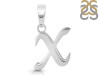 Plain Silver Alphabet X Pendant PS-RDA-128.