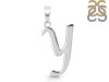 Plain Silver Alphabet Y Pendant PS-RDA-129.