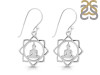Human Body Chakra Plain Silver Earring PS-RDE-546.