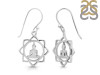Human Body Chakra Plain Silver Earring PS-RDE-546.
