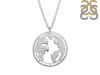 Plain Silver Globe Necklace PS-RDN-37.
