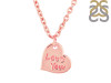Plain Silver Love You Necklace PS-RDN-83.