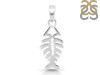 Plain Silver Fish Bone Pendant PS-RDP-374.