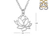 Plain Silver Lotus Necklace PS-RDP-446.