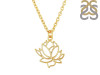 Plain Silver Lotus Necklace PS-RDP-446.