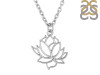 Plain Silver Lotus Necklace PS-RDP-446.