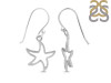 Plain Silver Star Fish Earring  PS-RDE-962.