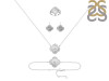 Plain Silver Jewelry Set PS-RDR-3278 / RDE-1662 / RDN-522 / RDB-242