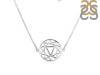 Solar Plexus Chakra Plain Silver Necklace PS-RDN-6.