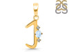 Moonstone & White Topaz Alphabet J Pendant RBM-RDA-10.