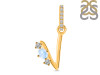 Moonstone & White Topaz Alphabet V Pendant RBM-RDA-100.