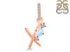 Moonstone & White Topaz Alphabet X Pendant RBM-RDA-102.