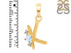 Moonstone & White Topaz Alphabet K Pendant RBM-RDA-11.