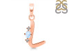 Moonstone & White Topaz Alphabet L Pendant RBM-RDA-12.