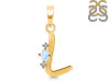 Moonstone & White Topaz Alphabet L Pendant RBM-RDA-12.