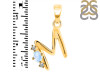 Moonstone & White Topaz Alphabet M Pendant RBM-RDA-13.