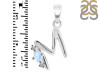 Moonstone & White Topaz Alphabet M Pendant RBM-RDA-13.