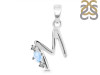 Moonstone & White Topaz Alphabet M Pendant RBM-RDA-13.