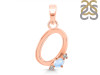 Moonstone & White Topaz Alphabet O Pendant RBM-RDA-15.