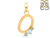 Moonstone & White Topaz Alphabet O Pendant RBM-RDA-15.