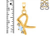 Moonstone & White Topaz Alphabet R Pendant RBM-RDA-18.