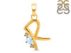 Moonstone & White Topaz Alphabet R Pendant RBM-RDA-18.